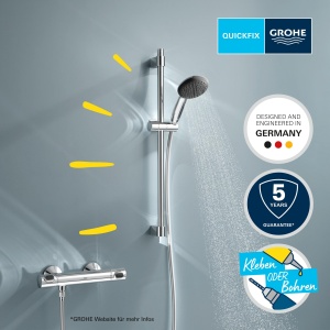Set dus GROHE Precision Flow, termostat, 1 jet, crom, 175 cm furtun - Img 2