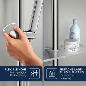 Set dus GROHE Vitalio Joy 120, crom, 3 tipuri de jet, 1,75m furtun - Img 11