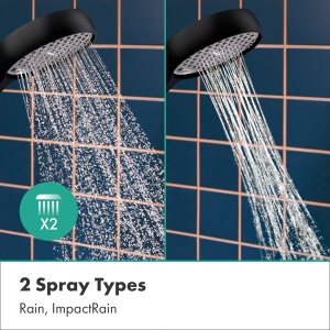 Set dus hansgrohe Activera Select S, mattschwarz, 2 tipuri de jeturi, 1.60 m furtun - Img 5