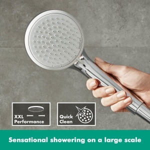 Set dus hansgrohe Croma 100, 4 tipuri de jet, lungime 0,90m, crom - Img 4