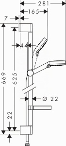 Set dus hansgrohe Crometta, 0,65 m, cu suport sapun, 2 tipuri jet, AlbChrom - Img 6