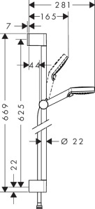 Set dus hansgrohe Crometta cu dusca de 100 mm, 2 tipuri de jet, alb crom - Img 6