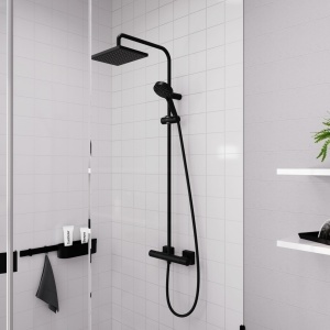 Set dus hansgrohe Vernis Shape, termostat, 230x170 mm, mat negru - Img 2