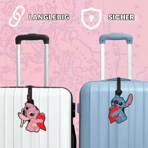 Set etichete bagaje Disney Lilo si Stitch, 2 piese, culori albastre, roz si rosu - Img 3