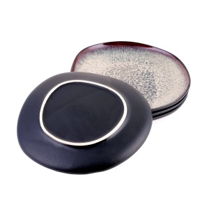 Set Farfurii Karaca Schwarz Galactic, 4 Piese, Porcelan, Negru, Modern - Img 7