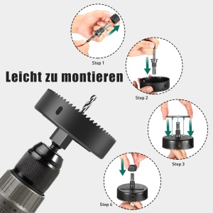 Set fierastrau circular HYCHIKA, 19 piese, diametru 19-127 mm, pentru lemn si PVC, cu accesorii incluse - Img 2
