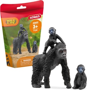 Set Figurine Gorilla Familie Schleich WILD LIFE, 3 piese, Detaliu si Calitate