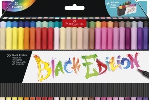 Set Filtre Faber-Castell Black Edition 50 Markere cu Pinsel