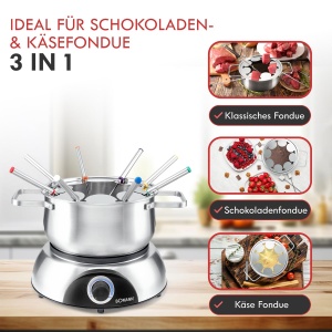 Set fondue electric Bomann FD 2248 CB, 1.2L, 1400W, 8 furculite din inox - Img 2