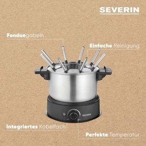 Set Fondue SEVERIN FO 2470, 1.4L, 1500W, electric, negru - Img 4