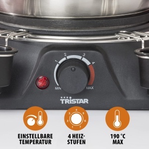Set fondue Tristar FO-1109, 1.3L, 1400W, 8 persoane, otel inoxidabil - Img 7