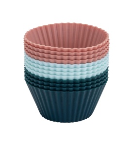Set forme pentru briose Dr Oetker Vintage 12 piese silicon platina rezistenta temperatura -40degC pana la 230degC