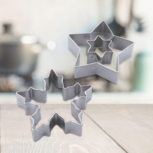 Set forme prajituri Dr Oetker Linzer - fulg de nea si stea inox 2 piese - Img 4