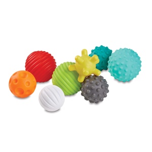 Set jucarii senzoriale Infantino Sensory Balls Blocks Buddies 20 piese texturi si culori diverse - Img 7