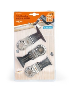Set lame de taiere Fein E-Cut Combo Starlock, 3 piese, pentru lemn si metal, compatibil multitool