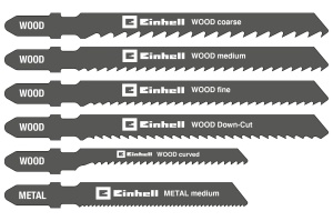 Set lame ferastrau pendular Einhell 10 piese T-Schaft pentru lemn si metal cu cutie depozitare