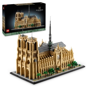 Set LEGO Architecture Notre-Dame de Paris, 4383 piese, model detaliat pentru adulti