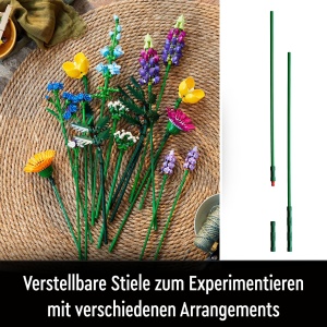 Set LEGO Botanicals Buchet Flori Salbatice 10313 - 8 Flori Artificiale, 939 Piese - Img 4
