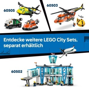 Set LEGO City - Barcuta de salvare cu elicopter, 742 piese, 5 minifigurine - Img 7