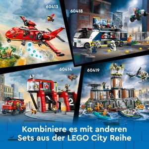 Set LEGO City Statia de Pompieri cu Vehicul cu Scala si Drone, 843 Piese - Img 9
