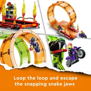 Set LEGO City Stuntz 60339 - Show Doppellooping cu 2 motociclete, Monstertruck si 7 minifigurine - Img 5