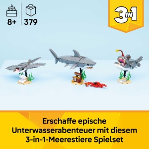 Set LEGO Creator 3-in-1 Wilder Hai 31381 - 379 piese, pentru copii de la 8 ani - Img 2
