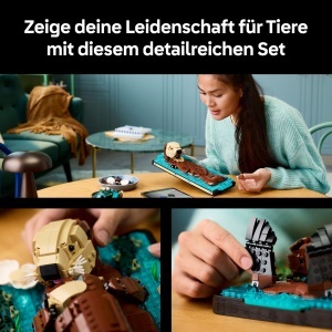 Set LEGO Idei Otter Inotator - 1234 piese, Decoratiune pentru Adulti - Img 3