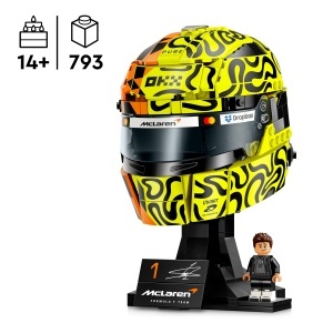 Set LEGO McLaren Lando Norris - Casca F1 cu Minifigur, Culoare Papaya-Orange si Negru - Img 2