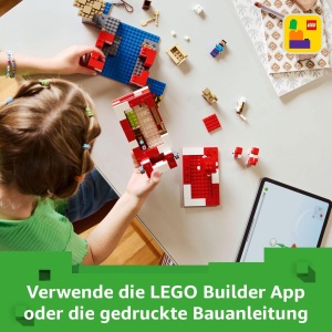 Set LEGO Minecraft Pilzkuh-Haus 21270 cu Steve, 500 piese, interactiv - Img 6