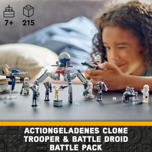 Set LEGO Star Wars 75372 - Pachet de Lupta Clone Trooper si Battle Droid cu 4 Minifigurine si Speeder Bike - Img 2