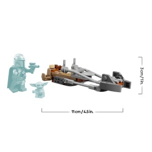 Set LEGO Star Wars Mandalorian si Grogu pe Speeder Bike - 58 piese, cadou pentru copii 6 - Img 8