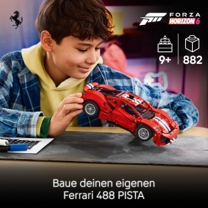 Set LEGO Technic Ferrari 488 Pista - 882 piese, V8, cu Lenkung - Img 2