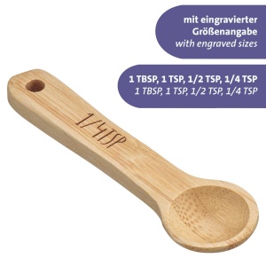 Set linguri masurare Westmark Woody 4 piese bambus pentru ingrediente uscate si condimente - Img 5