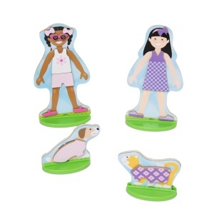 Set magnetic de papusi din lemn Melissa Doug - 78 accesorii, cu suport si cutie de depozitare - Img 4