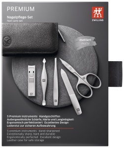 Set manichiura premium ZWILLING 5 piese piele Yak negru - Img 6