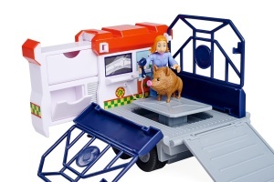 Set masina de salvare animale Simba Feuerwehrmann Sam, cu lumini, figurine si accesorii, 34 cm - Img 4