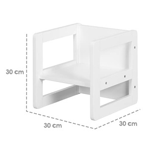 Set mobilier copii roba - banca si hocker 3 in 1, alb, din MDF - Img 13