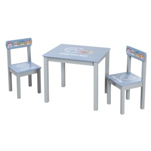 Set mobilier pentru copii Paw Patrol - 2 scaune masa, grialbastru, din lemn