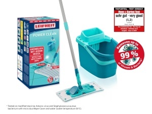 Set Mop pentru Pardoseala Leifheit POWER CLEAN, Eimer 10L, Wischbezug Microfiber - Img 2