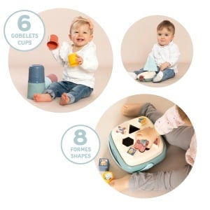 Set Motoric pentru Copii Smoby 3 Piese - Pyramida Colorata, Jucarie Bateau, Joc Forme - Img 2