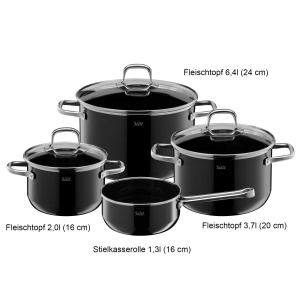 Set oale Silit Elegance Line 4 piese Silargan inductie negru - Img 3