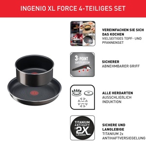 Set oale Tefal Ingenio XL Force, 4 piese, 161820 cm, antiaderent - Img 3