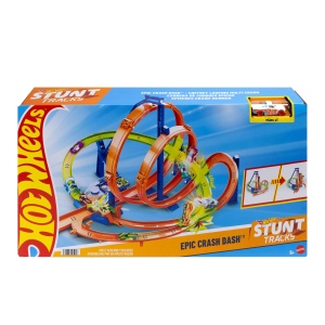 Set Pista Hot Wheels - Crash-Rennen cu 5 Zone de Impact, Accelerare Motorizata, 1 Masinuta Inclusa - Img 7