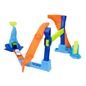 Set Pista Hot Wheels cu Looping Korkenzieher, Include Masinuta 164, Usor de Montat - Img 4