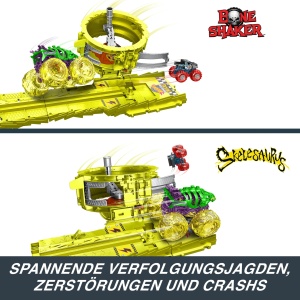 Set Pista Hot Wheels Monster Trucks cu 2 Masini Skelesaurus si Bone Shaker, 164 - Img 6