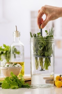Set recipient pentru plante aromatice Kilner, 1 l, cu capac din inox si suport din silicon - Img 8