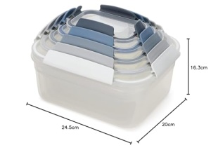 Set recipiente alimentare Joseph Joseph Nest Lock 5 piese design compact albastru - Img 5