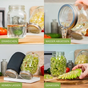 Set Sprossenglas Westmark, 2x950 ml, cu capac din inox si abtropfsistem - Img 5