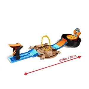 Set Stunt cu Masini Monster Trucks Hot Wheels, 6 vehicule, 88 cm, pentru copii 4-8 ani - Img 5