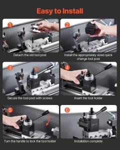 Set suport scule VEVOR 250-1006 6 piese pentru strunguri mini si metalice otel durabil - Img 6